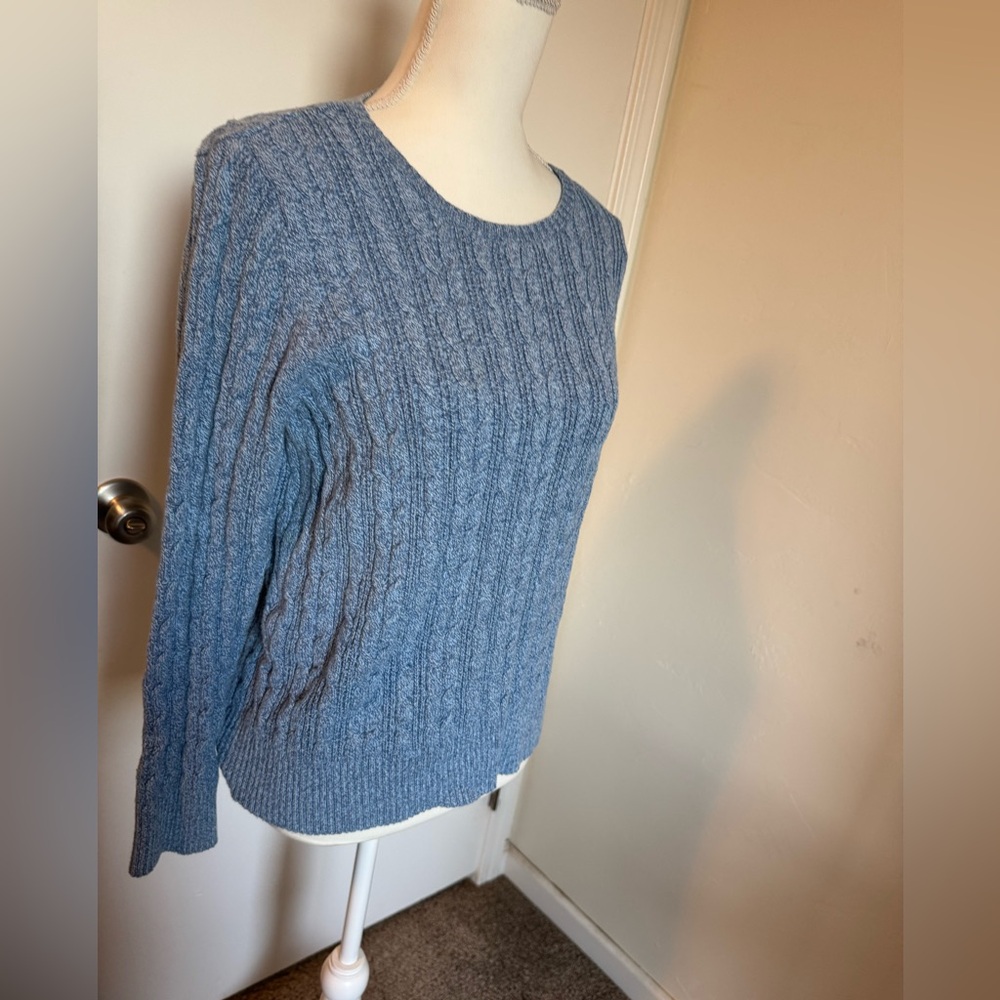St. John's Bay Light Blue Cable Knit Sweater Crewneck Sweater Size XL